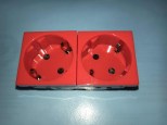 Розетка SPL двойная нем.стандарт (проходная), красная 200010